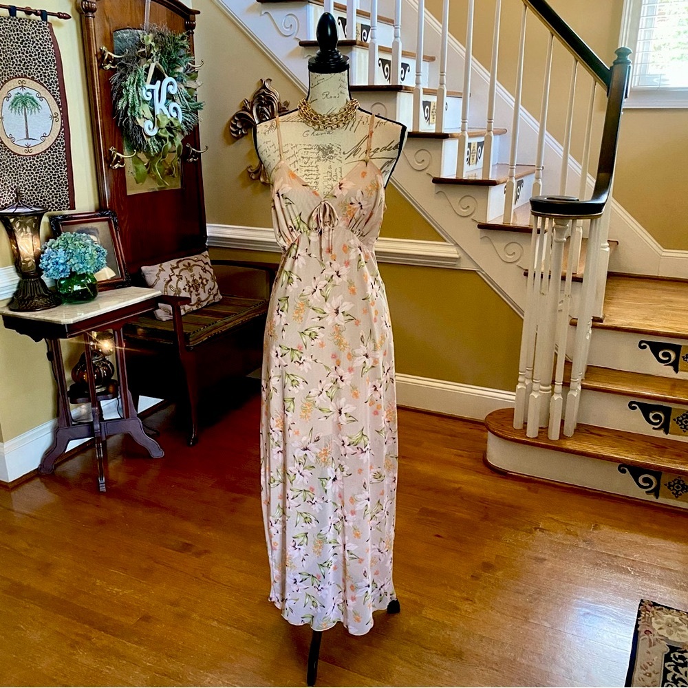 No Comment floral boho slip dress